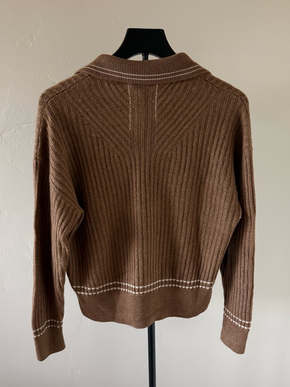 rag & bone Ribbed Monti Polo Sweater in Brown Size M - Picture 3 of 8